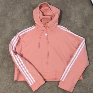 Adidas pink cropped hoodie
